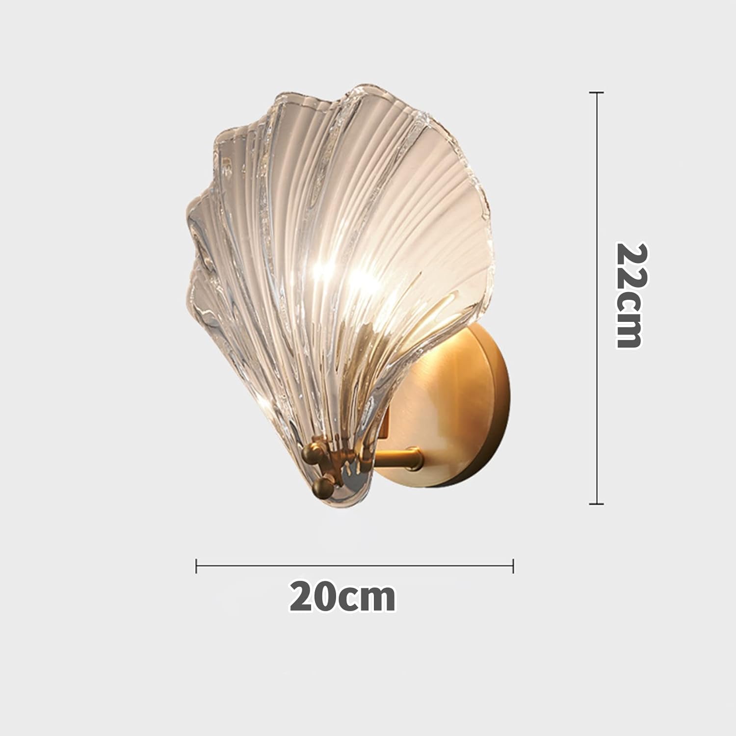 Luces de pared para interiores, aplique de pared en forma de concha, apliques de vidrio en forma de concha, lámpara de pared E14, luces de pared