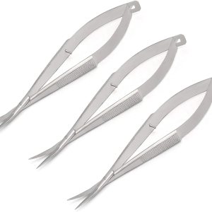3 tijeras micro de 5.5 pulgadas curvadas Castroviejo Stitch corte bordado acción primavera acción extra afilada para piel de ojos dentales 3 tijeras micro de 5.5 pulgadas curvadas Castroviejo Stitch corte bordado acción primavera acción extra afilada para piel de ojos dentales