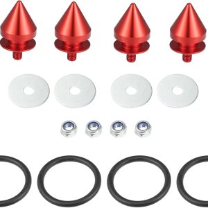 X AUTOHAUX Juego de 4 sujetadores de parachoques universales de liberación rápida para parachoques delantero y trasero, color rojo X AUTOHAUX Juego de 4 sujetadores de parachoques universales de liberación rápida para parachoques delantero y trasero, color rojo