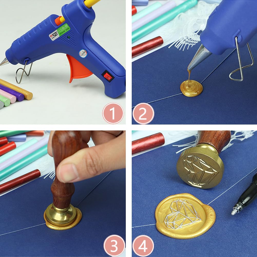 30 barras de cera de sellado de 0.27 pulgadas para pistola de pegamento, mini barras de sellado de cera PORXFLY ideales para tarjetas, sobres,