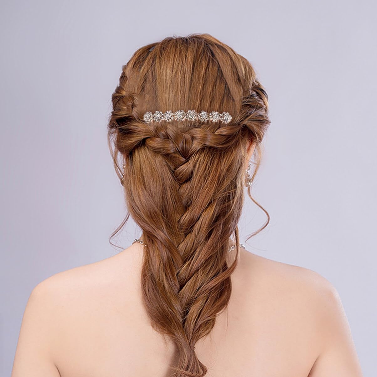 Peines de horquilla de 8 flores con diamantes de imitación de cristal, horquillas para el cabello, pinzas para el cabello para mujer, tocado de boda