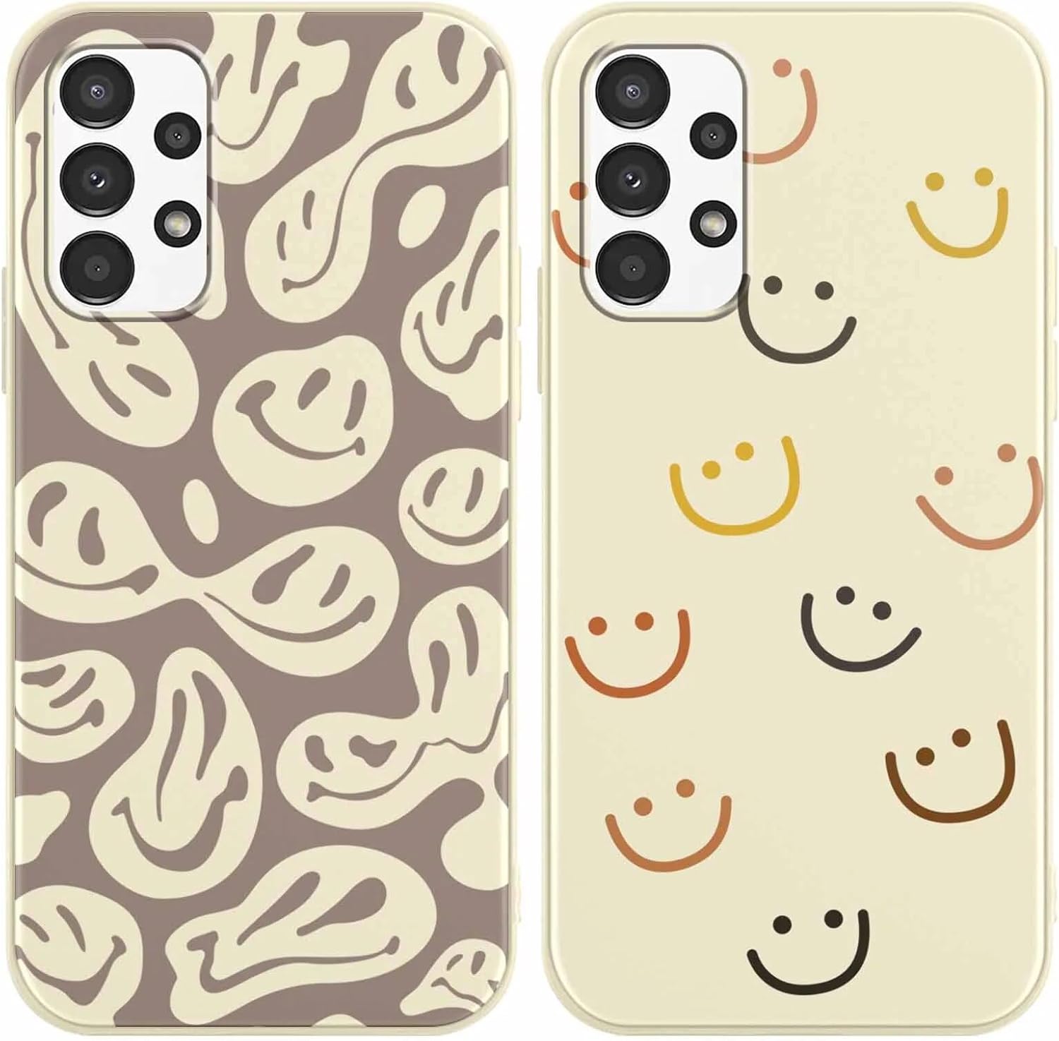 RUMDEY Paquete de 2 fundas de teléfono para Samsung Galaxy A32 5G de 6.5 pulgadas, diseño de sonrisa linda, silicona suave, delgada, TPU, a prueba