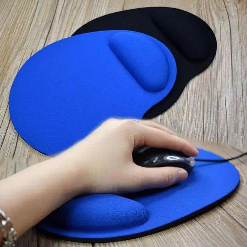 Alfombrilla de mouse con reposamuñecas, alfombrilla de mouse de EVA para juegos, base de goma antideslizante para laptop, PC, oficina, trabajo (gris)