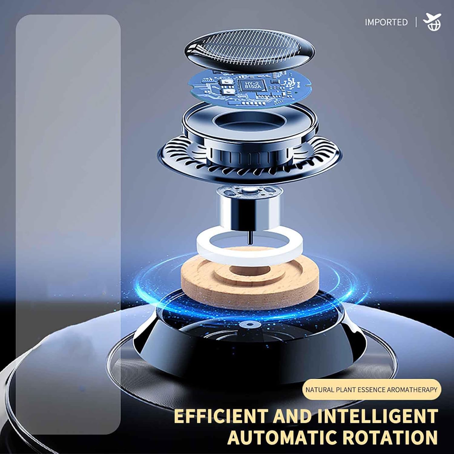 GBSELL Aromaterapia de rotación solar para automóvil con aceite esencial de colonia de 0.2 fl oz, aroma duradero, decoración interior del automóvil,