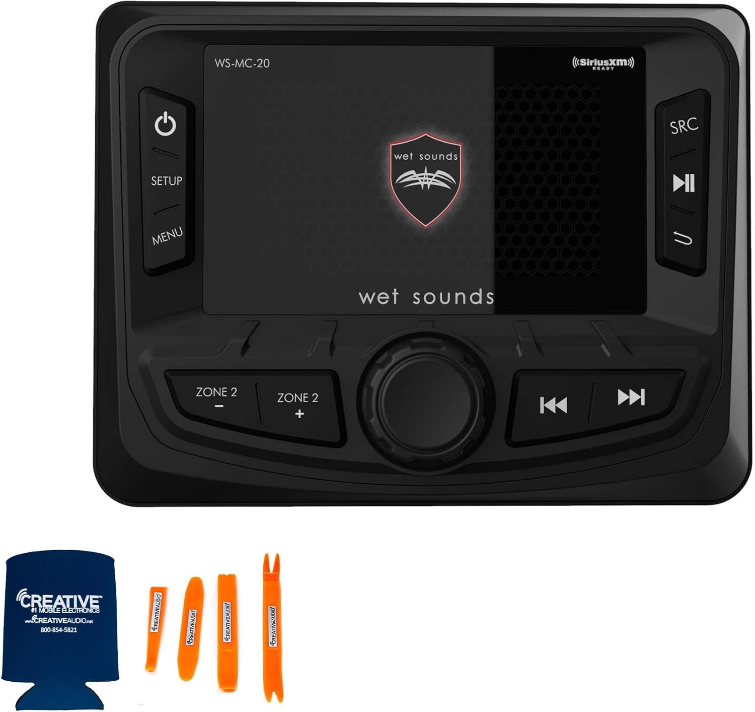 Wet Sounds WS-MC-2 – Radio marina con 2 pares de sonidos húmedos, repuesto OEM 65ic-S Serie XS-Cono plateado de 6.5 pulgadas, par de altavoces