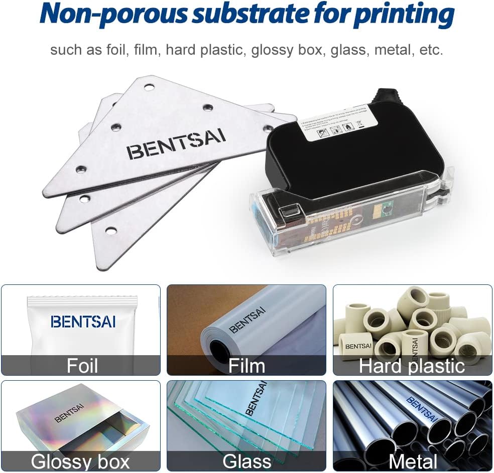 BENTSAI BT-2580P Original Solvente Cartucho de tinta de secado rápido Impresora de inyección de tinta de mano BT-HH6105B2BT-HH6105B3B10 (negro)