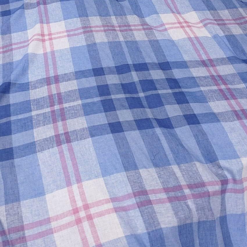 Tela de lino azul a cuadros  Material elegante y duradero para manualidades, ropa y decoración del hogar