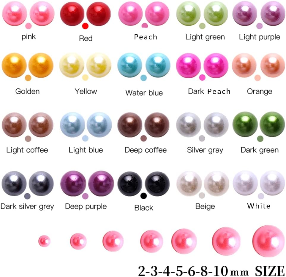 5700 piezas de medias perlas coloridas para manualidades, perlas de uñas para manualidades, accesorios de bricolaje, perlas de espalda plana para