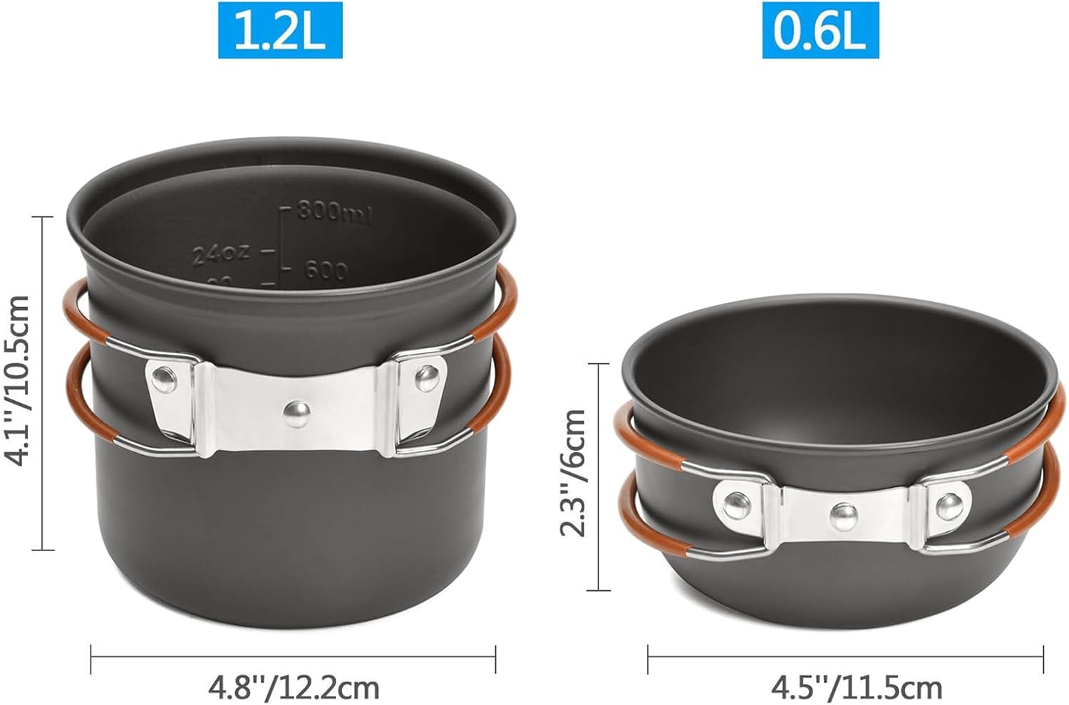 HUIOP Olla, utensilios de cocina de camping, utensilios de cocina para acampar, kit de desorden portátil, juego de cocina para ollas y sartenes