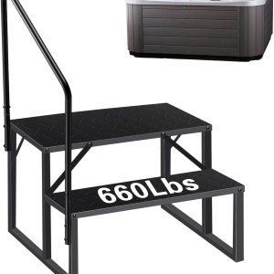 Escaleras de bañera de hidromasaje con pasamanos, escalera de piscina de 2 escalones sobre el suelo, escaleras antideslizantes para caravana, Escaleras de bañera de hidromasaje con pasamanos, escalera de piscina de 2 escalones sobre el suelo, escaleras antideslizantes para caravana,