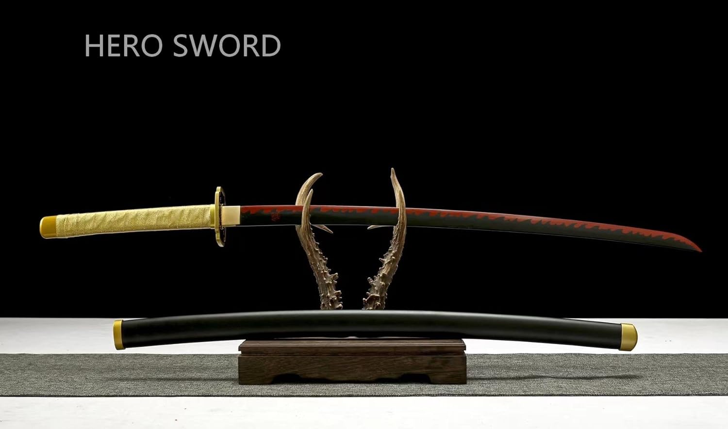 Espada Demon Slayer, Katana samurái de acero al carbono 1060 hecha a mano, hoja de corte afilada de metal de espiga completa, espada de anime