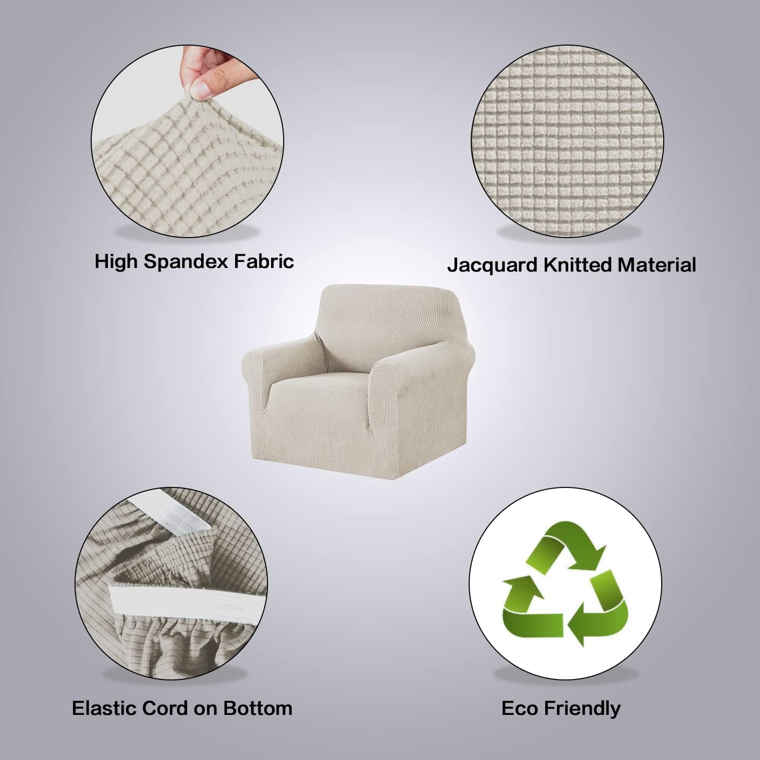 H.VERSAILTEX Fundas para silla, funda para silla, protector de muebles de alta elasticidad, 1 pieza funda para sofá o silla de estar, tela de