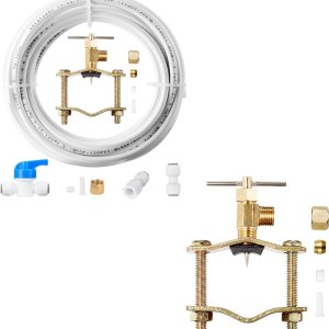 Kit de instalación para máquina de hielo, lÃnea de agua para refrigerador de 14 pulgadas de diámetro exterior con accesorios rápidos y válvula de Kit de instalación para máquina de hielo, lÃnea de agua para refrigerador de 14 pulgadas de diámetro exterior con accesorios rápidos y válvula de