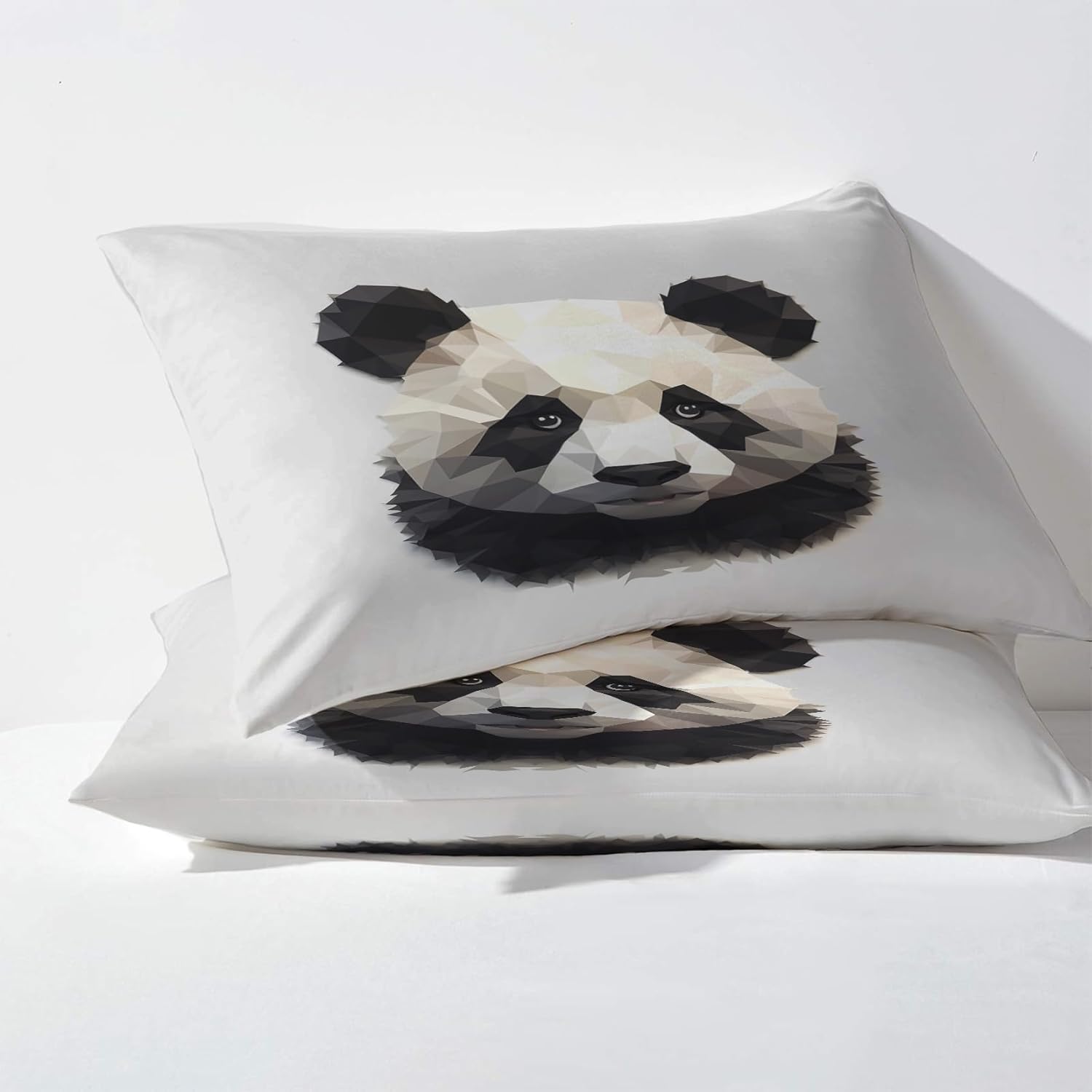 Juego de sábanas Panda tamaño Queen, sábanas de animales 3D, sábanas y fundas de almohada estampadas de 4 piezas, sábana bajera ajustable de