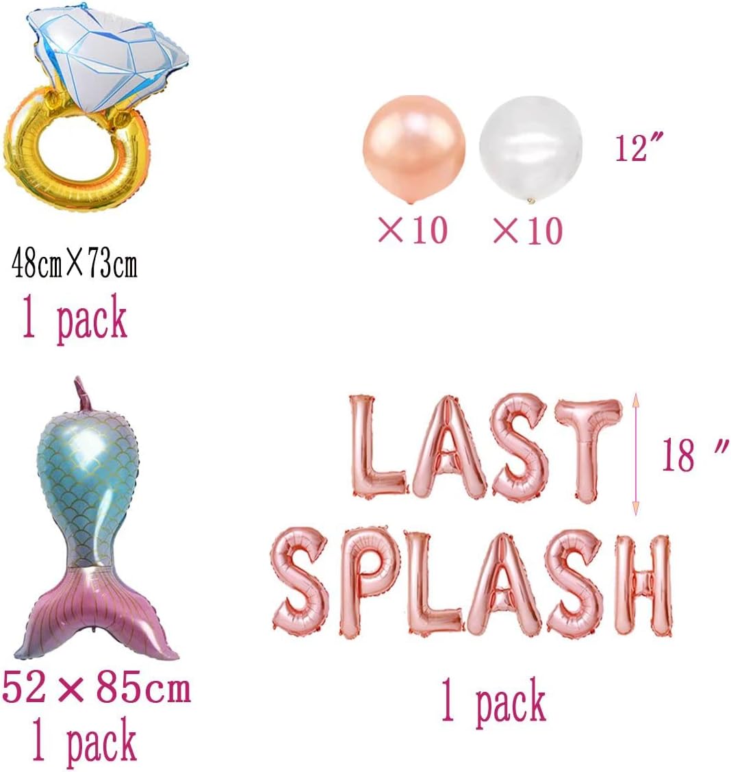 Globos de oro rosa de 18 pulgadas, decoración de despedida de soltera, fiesta de natación de novia para mujeres, fiesta temática de sirena para