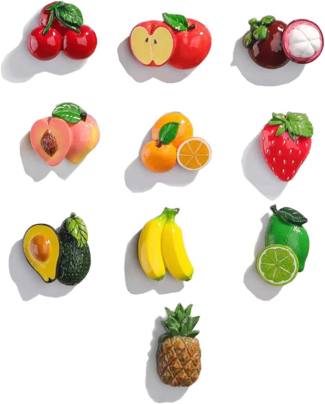 10 calcomanías magnéticas para refrigeradores, lindas calcomanías magnéticas de resina para refrigerador, adecuadas para refrigerador, pizarra