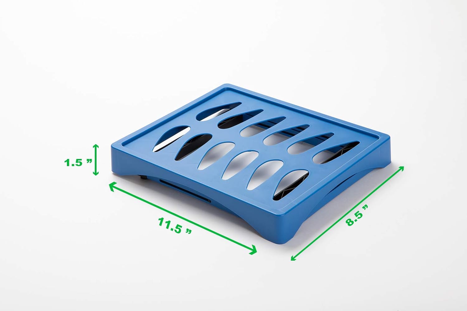 Mind Reader PLOSHELF-BLU – Organizador de estantes, altura ajustable de 11 a 14.25 pulgadas, apilable y resistente, accesorios plegables, ideal para