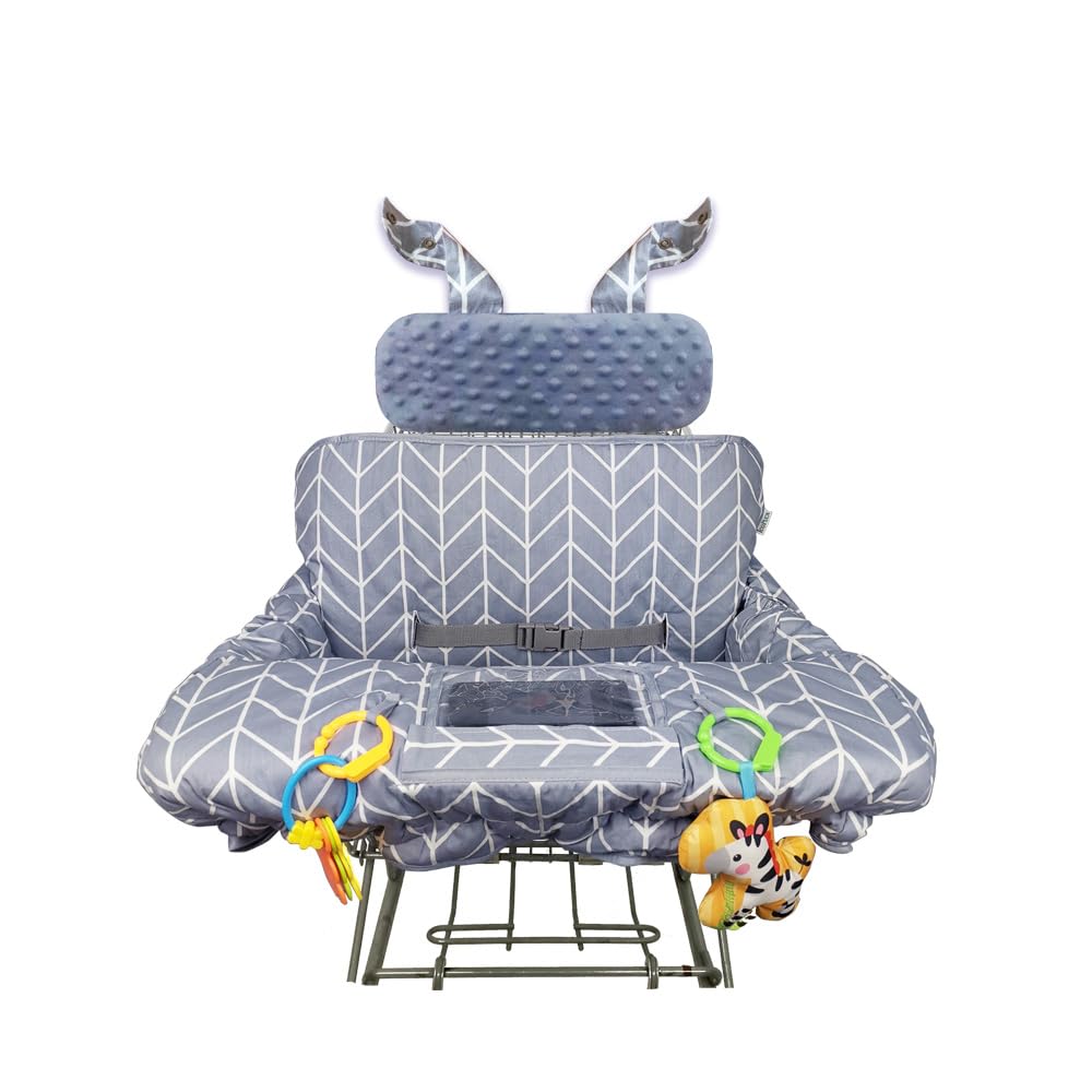 ICOPUCA Funda para carrito de compras para bebé, 2 en 1 funda de carrito para bebés y silla alta, cubierta acolchada para asiento de carrito de