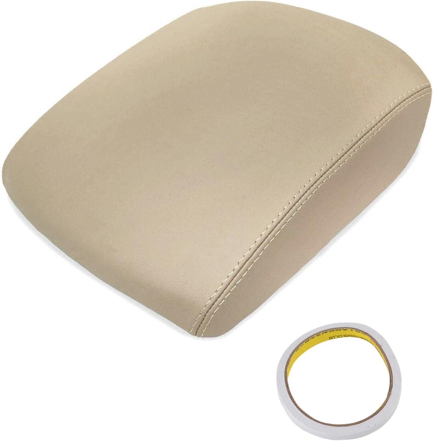 AUTOKAY Cubierta De La Tapa De La Consola Central Del Apoyabrazos De Cuero Se Ajusta Para Honda Pilot 2009-2015 – Beige Bronceado