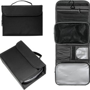 Neceser colgante de viaje para mujer, con capacidad para champú de tamaño completo, con compartimento organizador de joyas, Negro -, Viajes Neceser colgante de viaje para mujer, con capacidad para champú de tamaño completo, con compartimento organizador de joyas, Negro -, Viajes