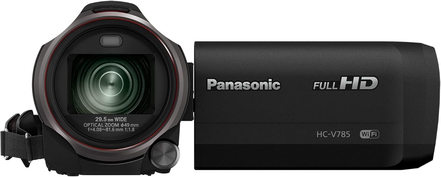 Panasonic HC-V785K Videocámara Full HD con zoom óptico de 50x y estabilización de imagen, videocámara compacta de grado profesional para videógrafos