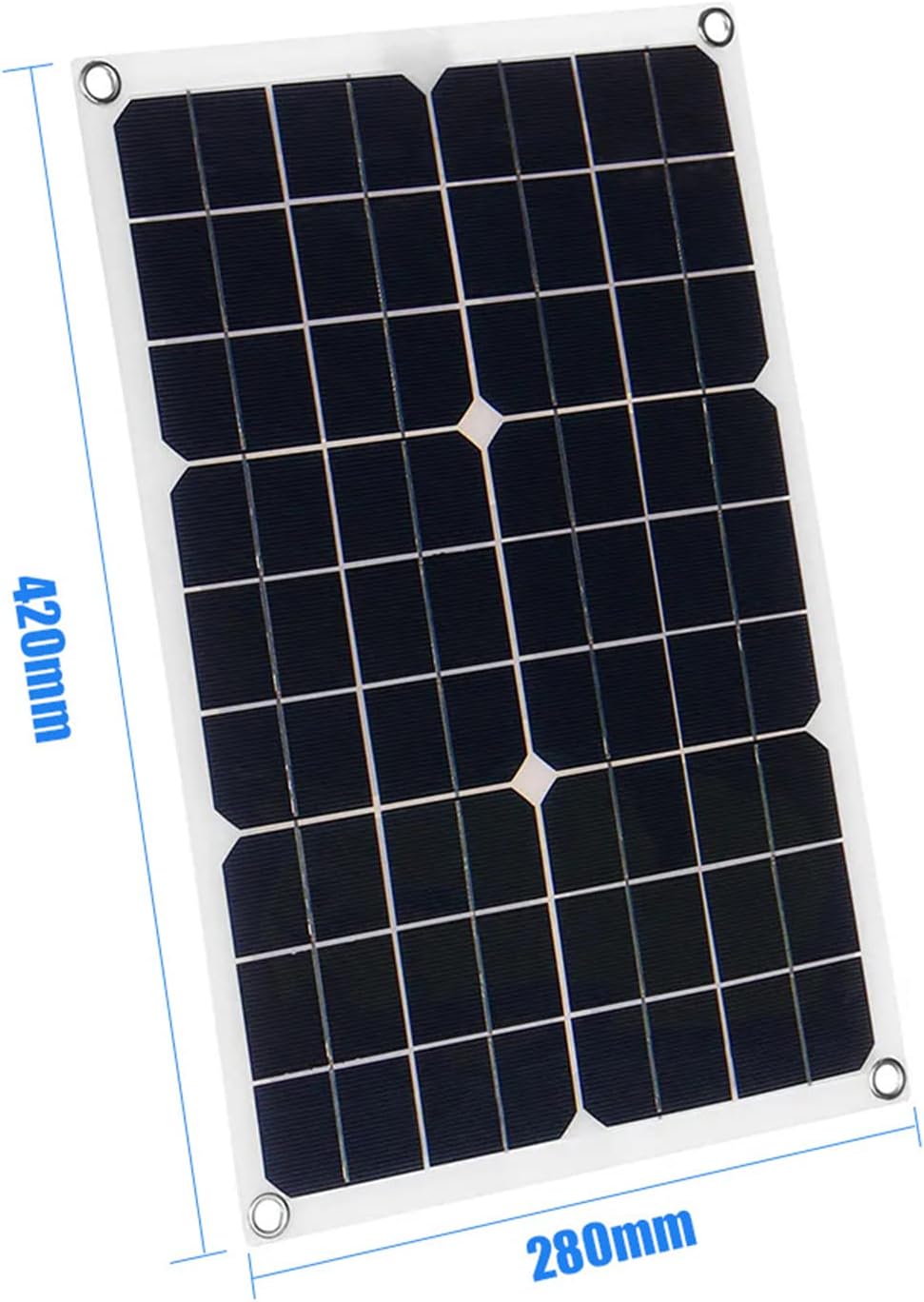 Weytoll Sistema de panel solar de 18 V, 20 W, panel solar, controlador de carga de 30 A con kit de inversor solar de automóvil USB dual, fuente