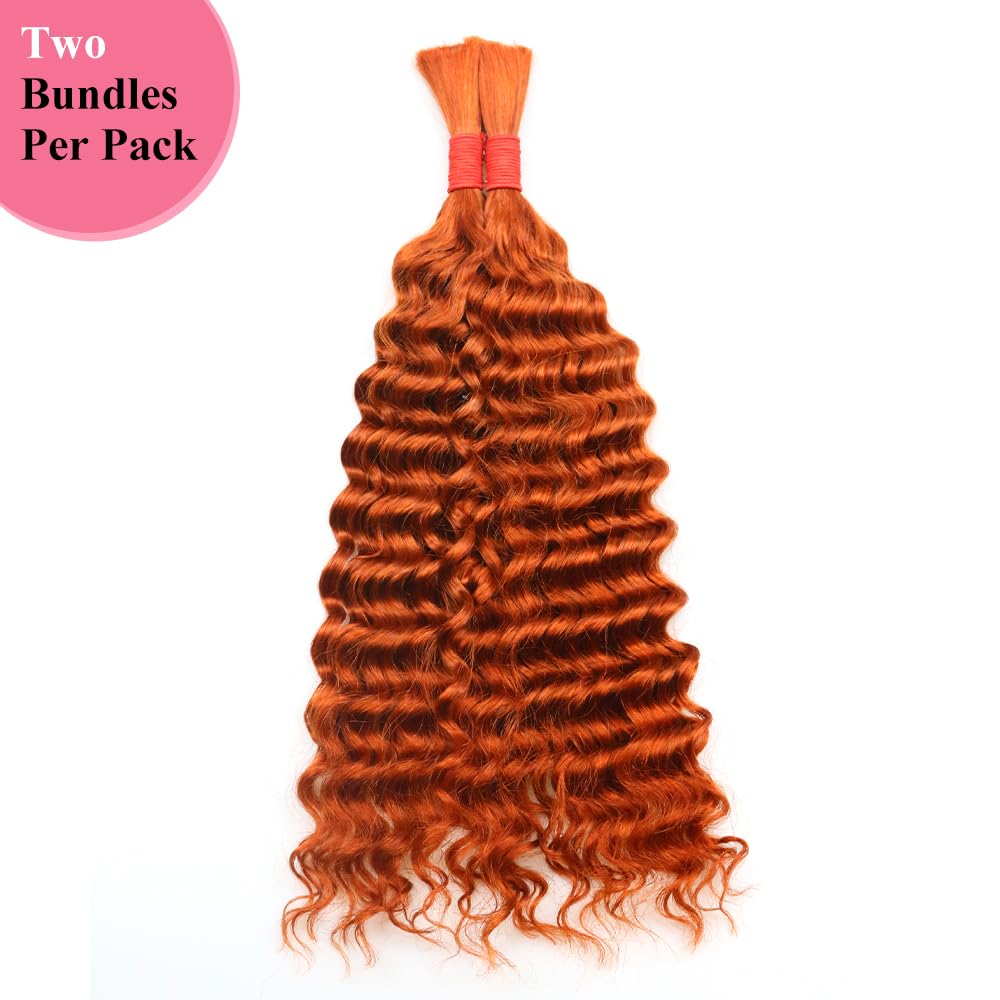 Cabello humano ondulado profundo a granel para trenzar, sin trama, 3.53 oz (1 paquete-2 paquetes), 100% cabello humano virgen brasileño sin