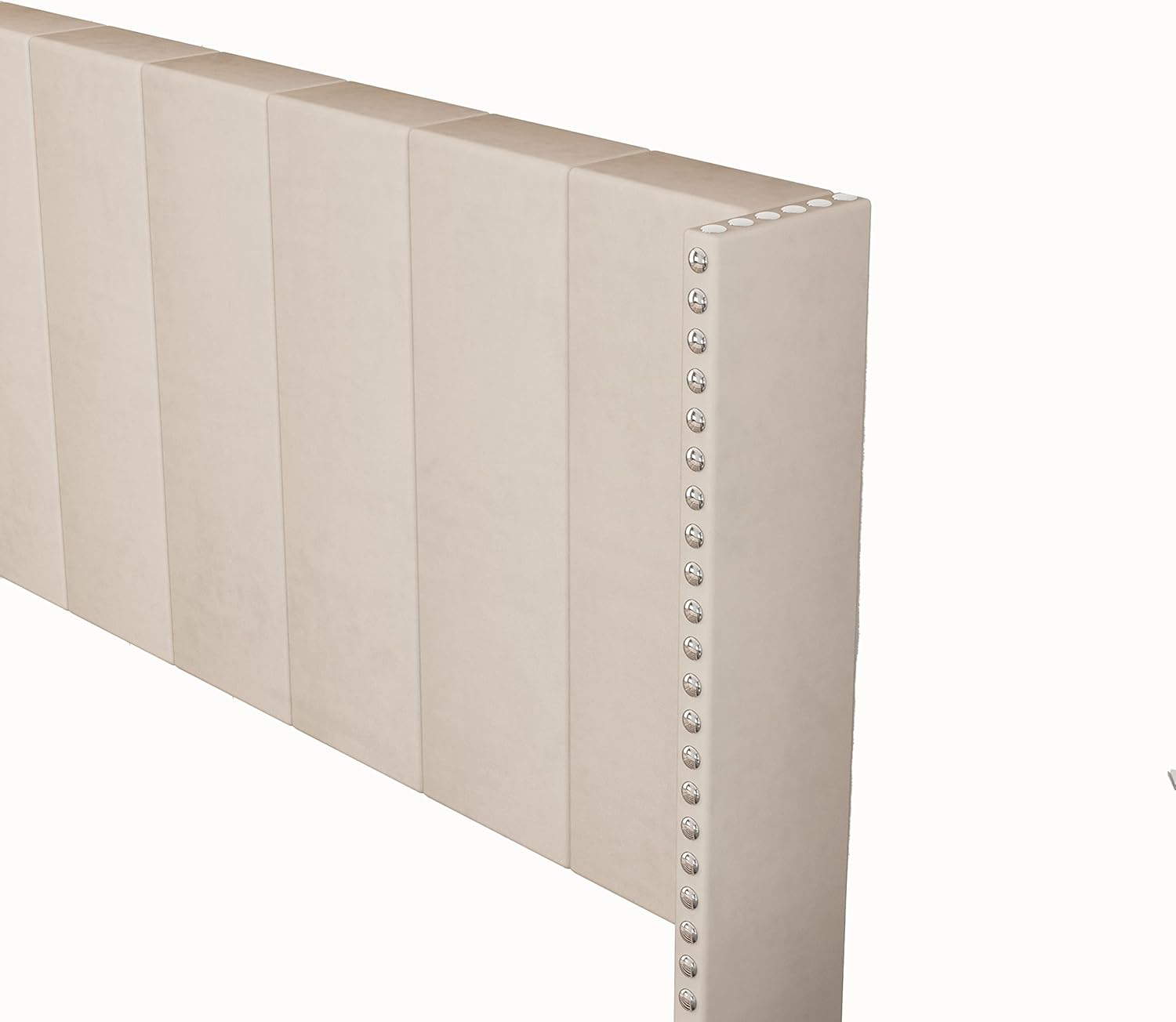 Base de cama de tamaño matrimonial con cabecera capitoné de canal, base de colchón de listones de madera fuertes, antideslizante y sin ruido, marcos