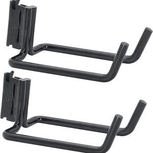 E-Track – Paquete de 2 ganchos para pala resistentes para almacenar herramientas de mango largo, gancho en J doble para herramientas de acero E-Track – Paquete de 2 ganchos para pala resistentes para almacenar herramientas de mango largo, gancho en J doble para herramientas de acero