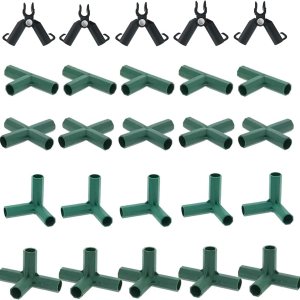 25 conectores de marco de invernadero de 0.63 pulgadas, accesorios de PVC para edificios, tubo de esquina de 3 vías y 4 vías, clips giratorios para 25 conectores de marco de invernadero de 0.63 pulgadas, accesorios de PVC para edificios, tubo de esquina de 3 vías y 4 vías, clips giratorios para