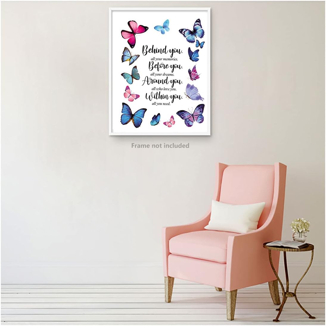 Póster de pared con citas inspiradoras de mariposas, póster de Behind You All Your Memories, regalos de graduación de Gtizry para hija, regalos
