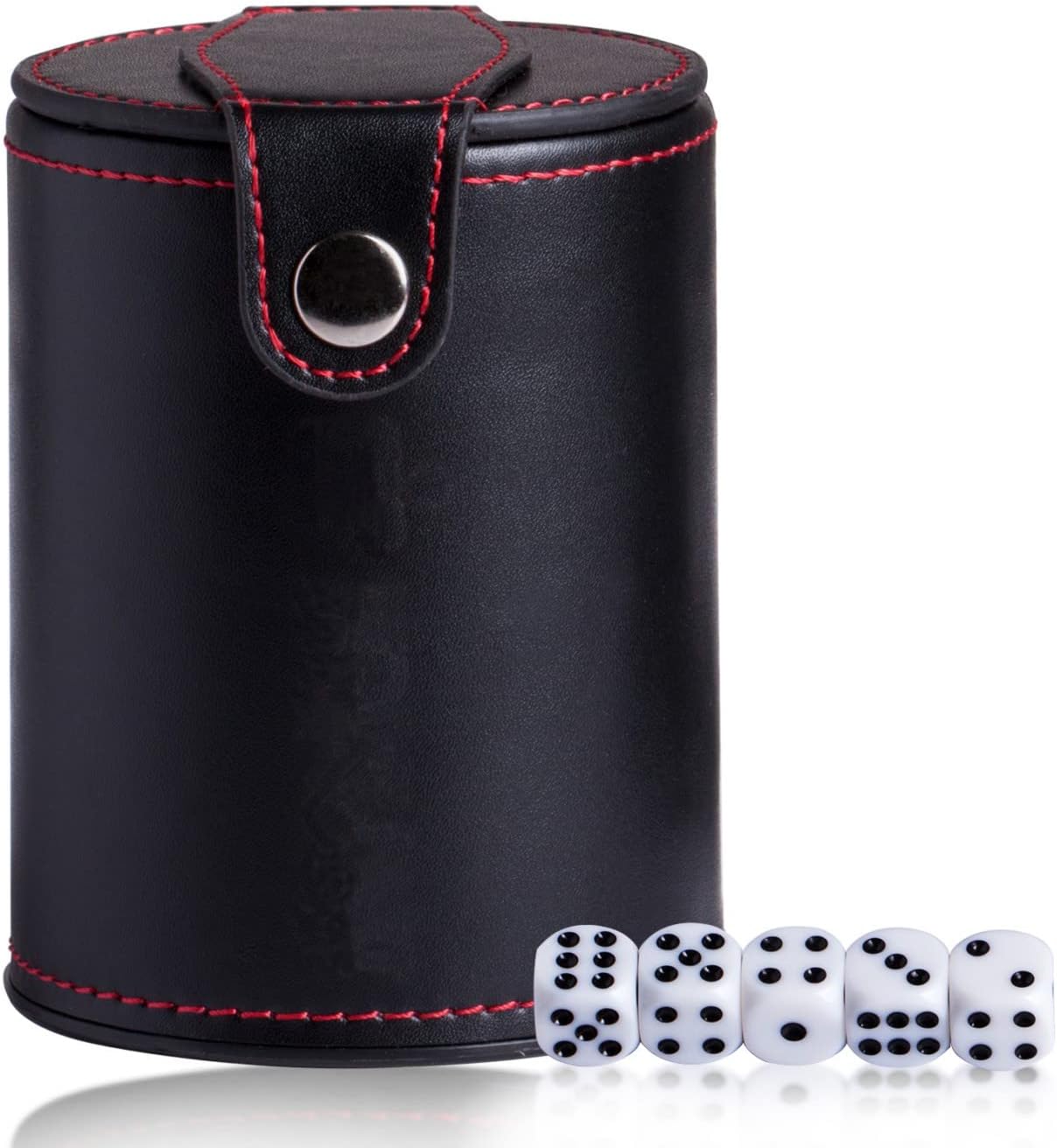 Taza de dados de piel sintética, herramienta de almacenamiento de dados con forro de fieltro de moda, agitador de dados silencioso para disfrutar