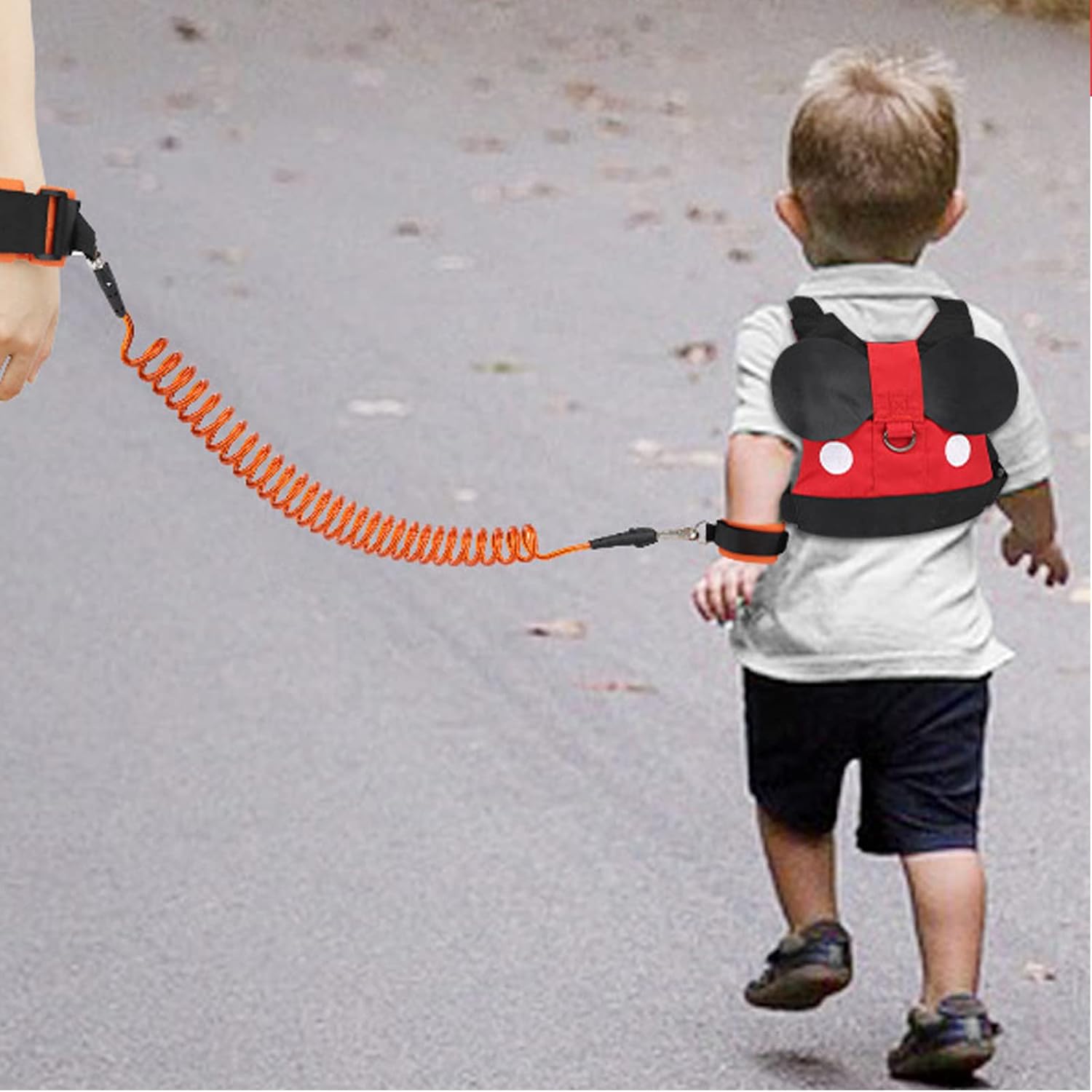 Accmor Correa de arnés para niños pequeños + eslabón de muñeca antipérdida, paquete de 2 lindas correas de arnés para niños, adorable correa para