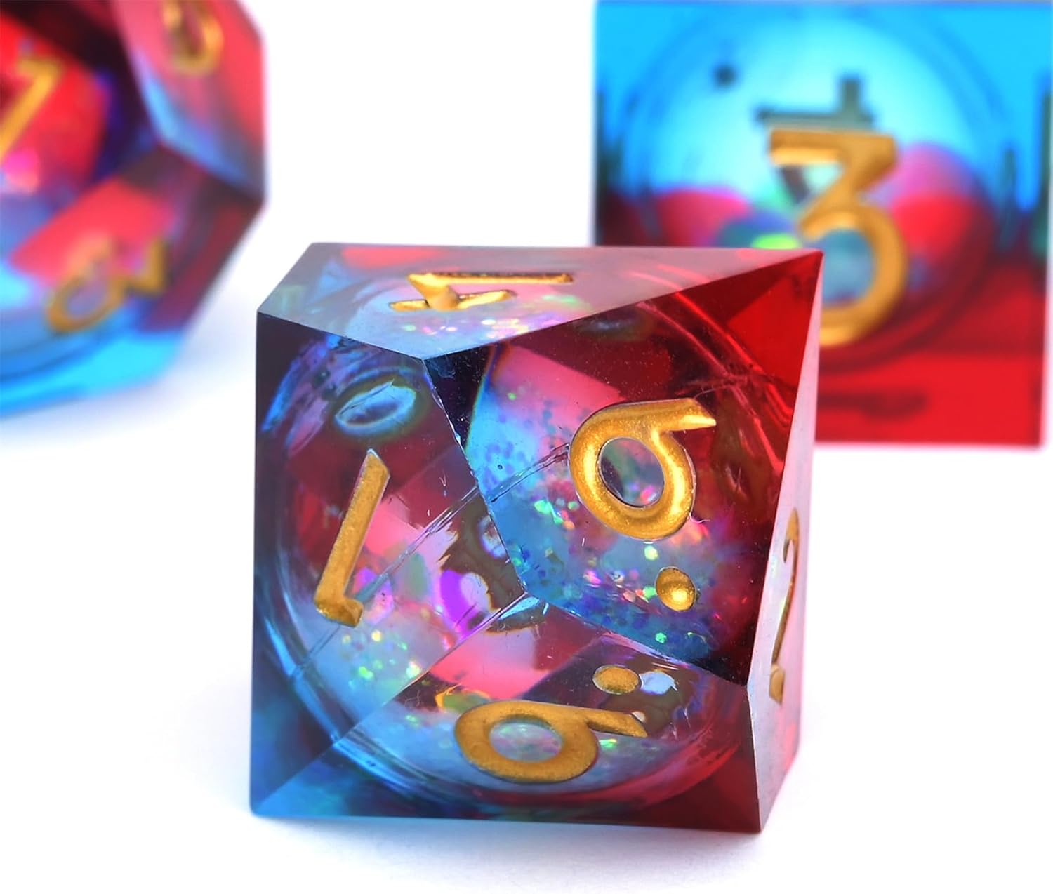 Dungeons and Dragons – Juego de dados de núcleo líquido D&D, juego de dados de resina poliédrica DND, utilizado para juegos de rol, juego de dados
