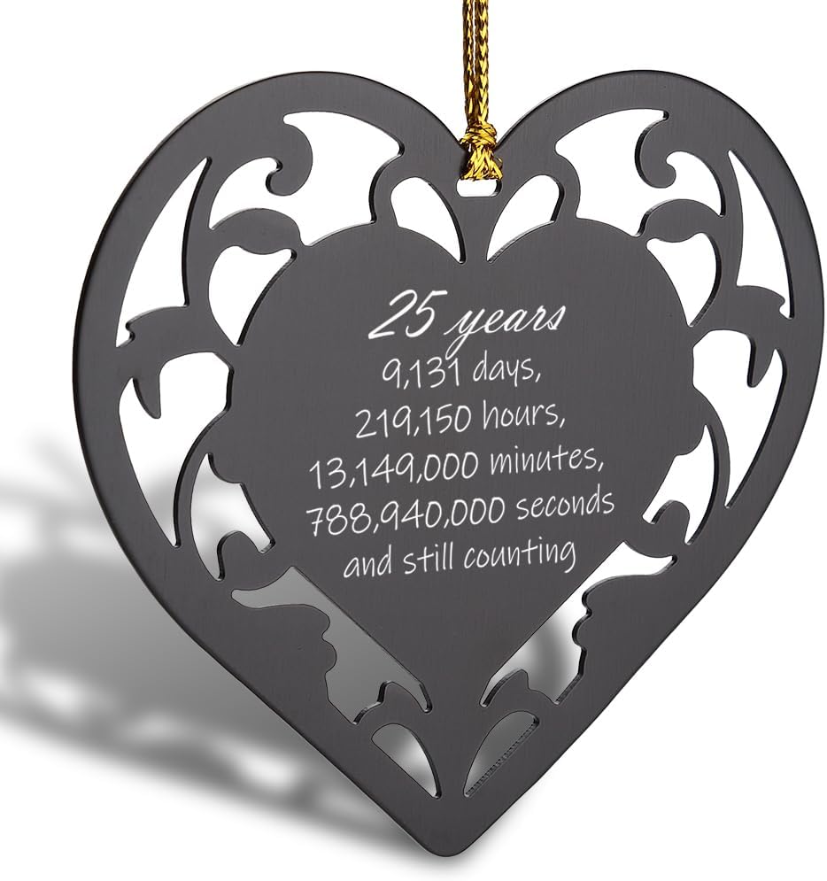 Adorno de 25 aniversario para novia, regalos de despedida de soltera, regalo de compromiso de boda para pareja, regalo de boda para recién casados,