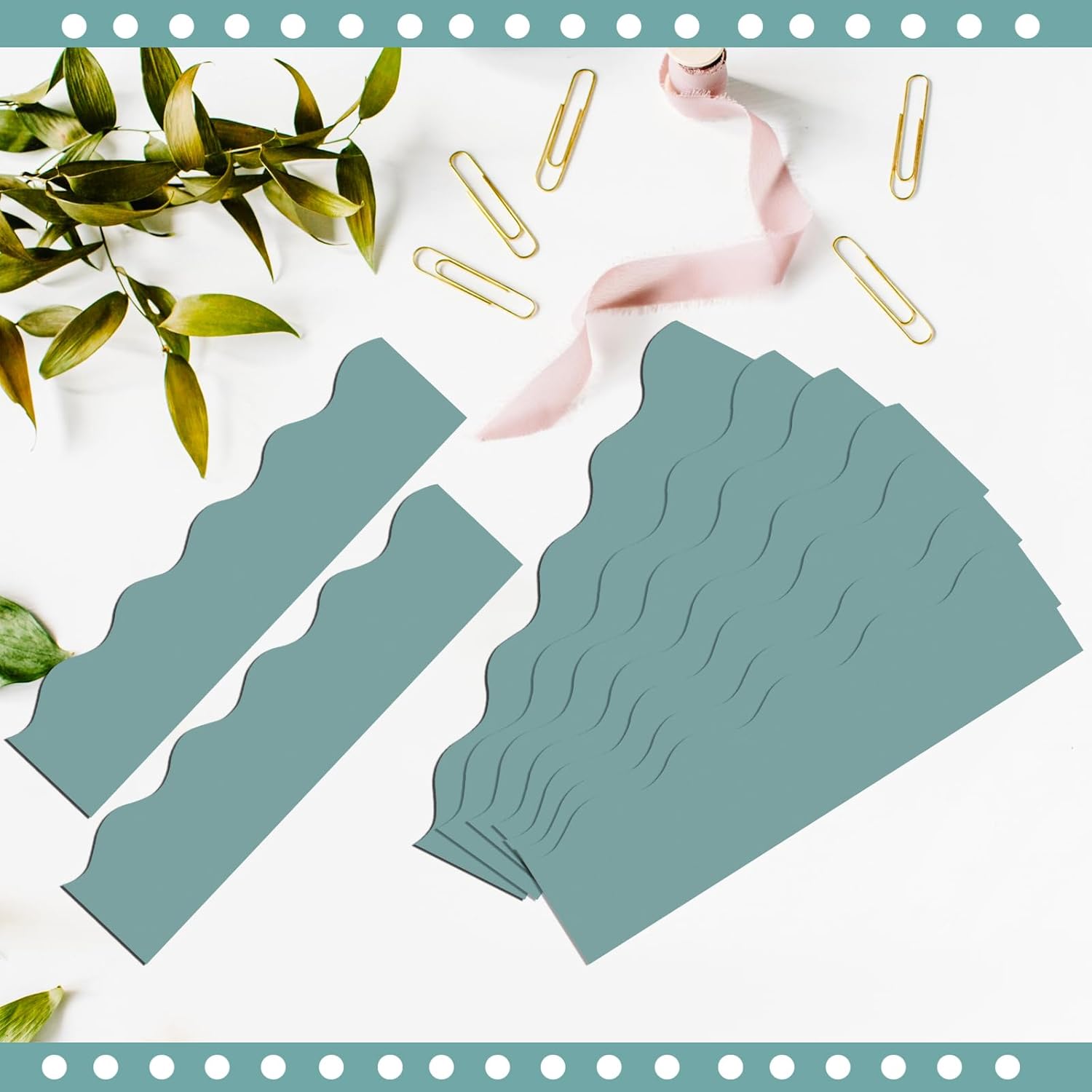 Containlol Bordes para decoración de tablón de anuncios, 118 pies, colorido tablero de anuncios festoneado, bordes de tablero de anuncios para