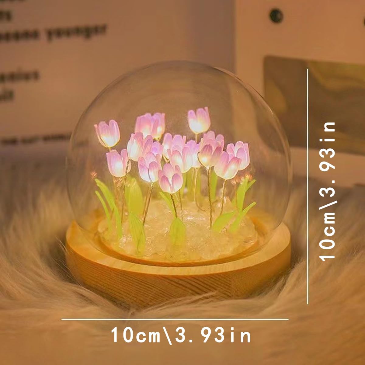 Lámpara de tulipán de noche de flores, luces LED de simulación para bricolaje, 20 flores, atmósfera, lámparas de mesa, decoración de escritorio,