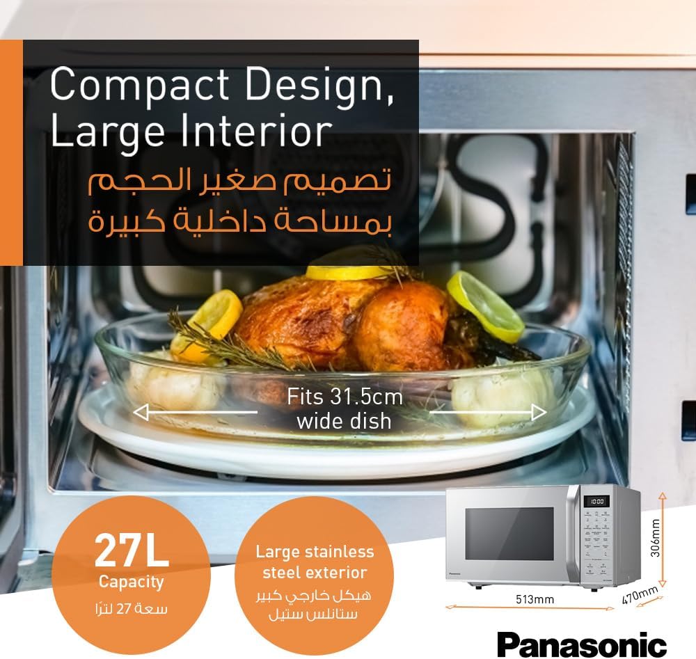 Panasonic NN-CT65MM Horno de microondas, acero inoxidableplata