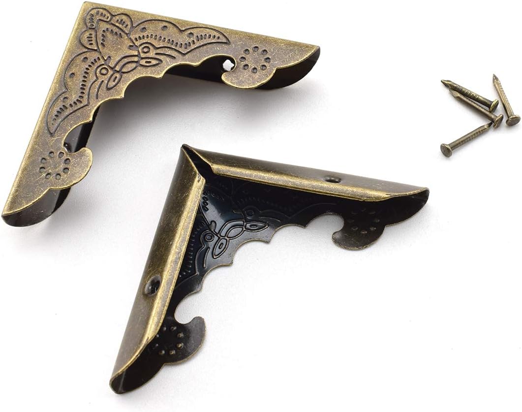 SDTC Tech – Juego de 20 protectores de esquina de metal para libro de recortes (0.157in, altura interna), diseño de esquinas