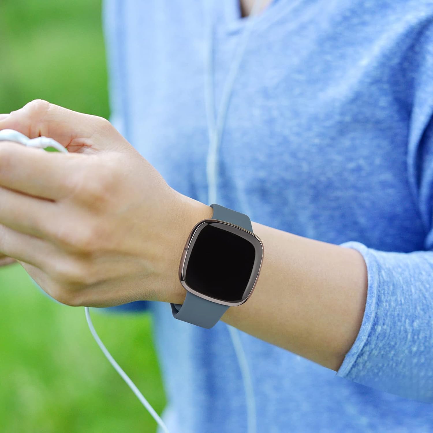 Vancle Bandas de silicona compatibles con Fitbit Versa 4 BandsVersa 3 BandsSense 2 BandsFitbit Sense Bands, Classic Soft Sport Band Correa de