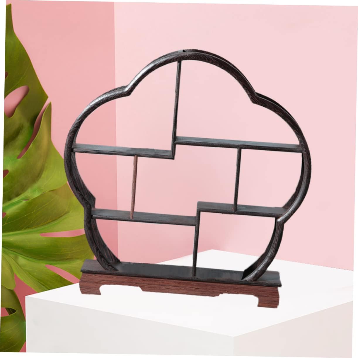 Healifty 1 soporte de exhibición vintage, estante antiguo, gabinete de piso, estante retro, estantería circular, estante de pared, estante rústico,