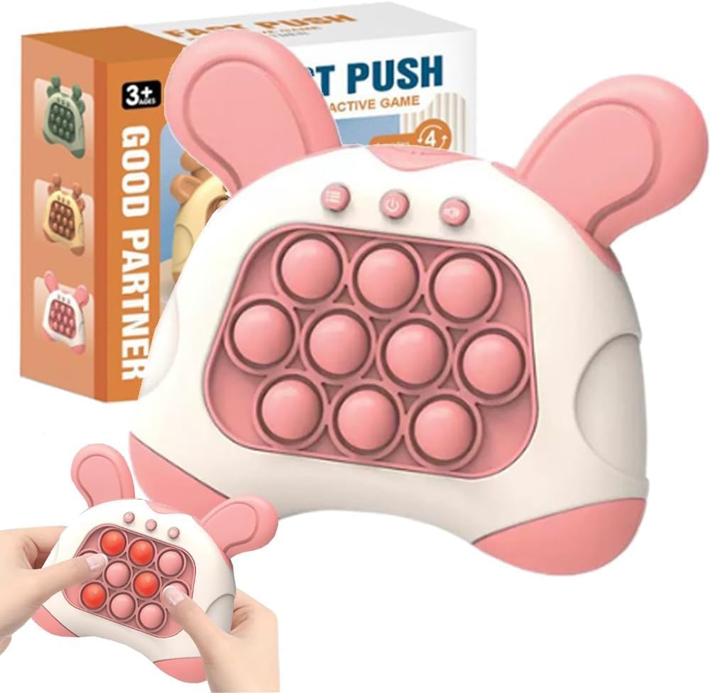 Juguete de empuje rápido con luces  Juego de burbujas de empuje rápido, juego antiestrés, juguete de reventar luz para niños, niños y adultos (rosa)