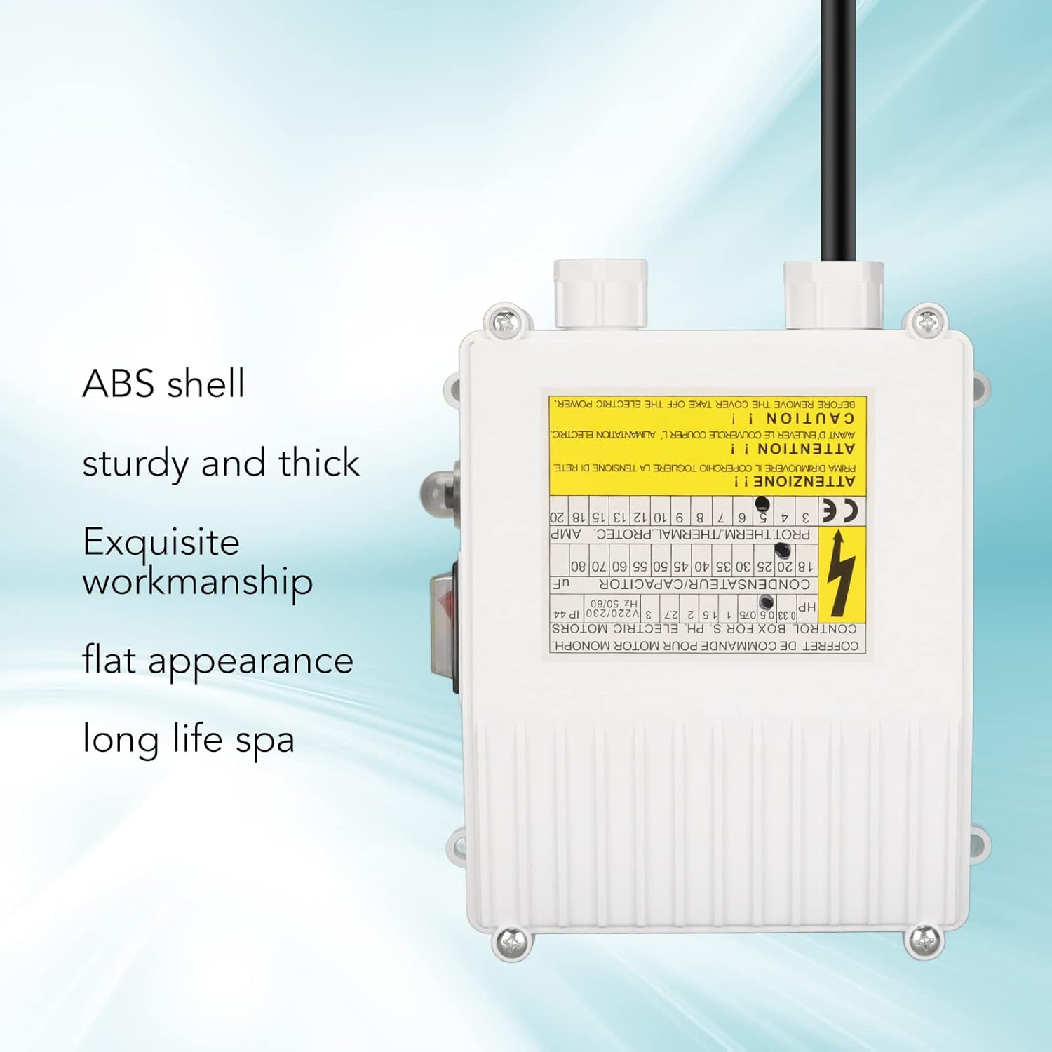 Controlador de bombas sumergibles, caja de control de bomba para bombas de succión domésticas sumergibles de pozo profundo (0.55 KW 0.5 HP 20uf 5A