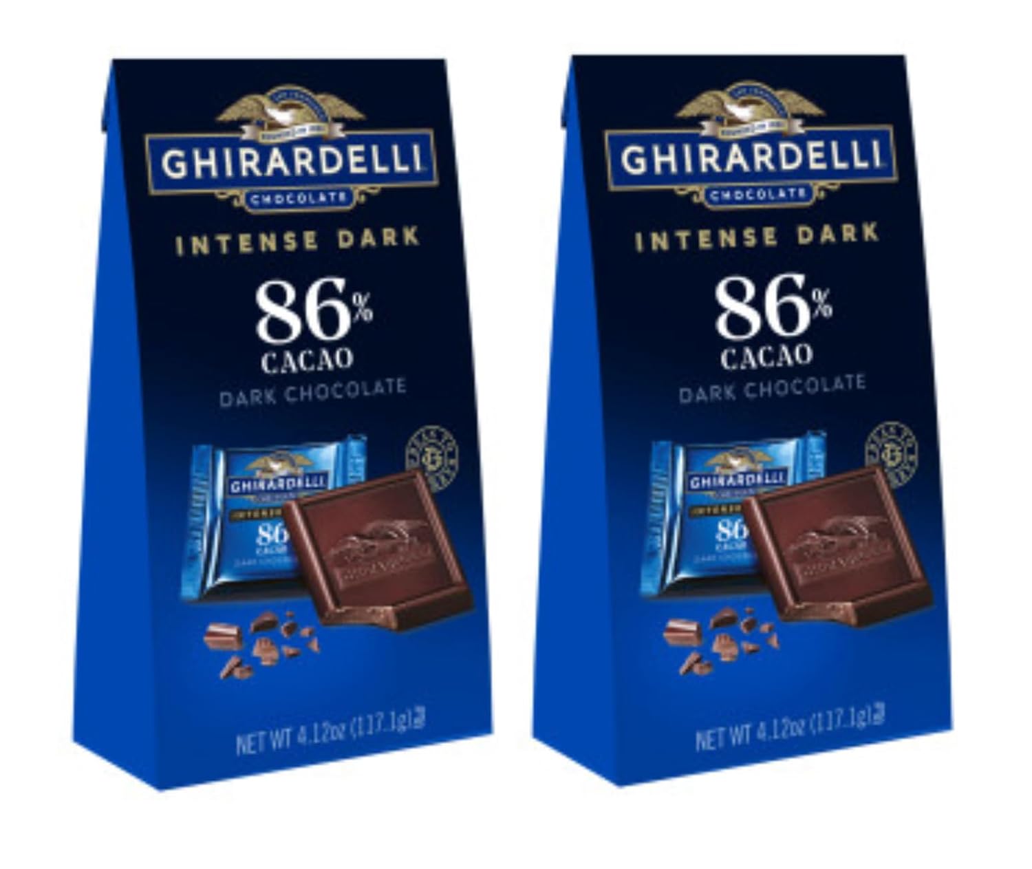 Ghriardelli 86% Cacao – Bolsa mediana intensa de chocolate oscuro, 4.12 onzas, paquete de dos