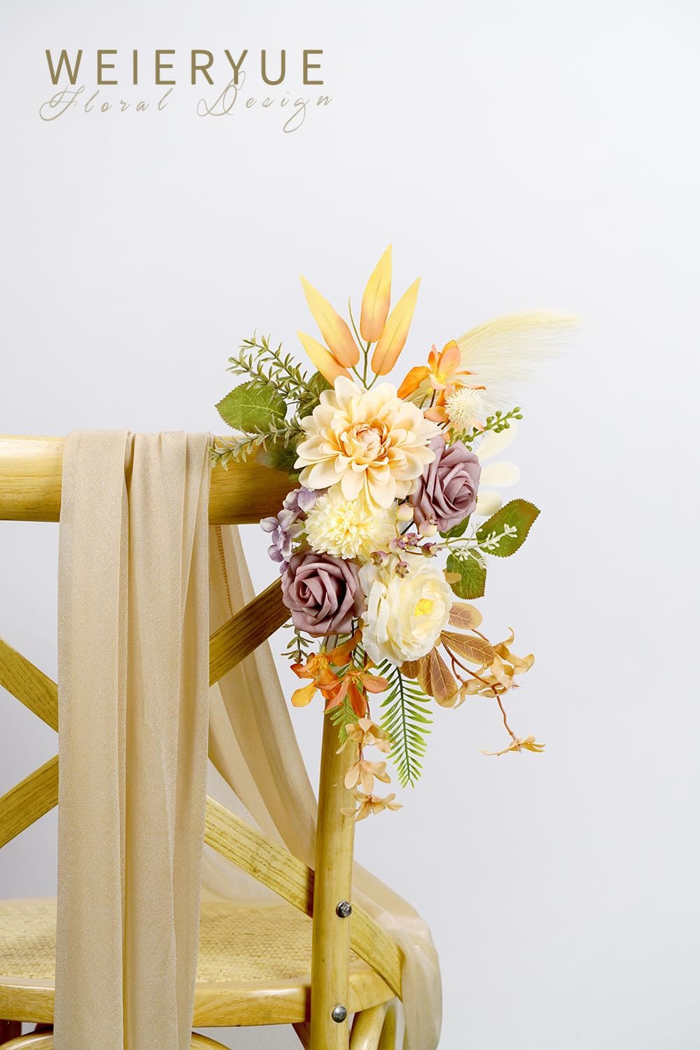 WEIERYUE Juego de flores artificiales de seda para centros de mesa, decoración de pasteles, ramos de boda, boutonnieres, decoración del hogar (pasta