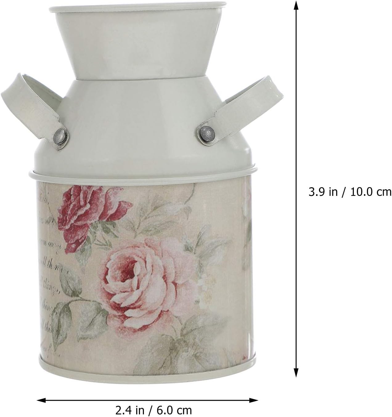 EXCEART Jarrón de metal para flores, de hierro, estilo shabby chic, mini vintage galvanizado para regar leche, jarrón rústico para cubo, cubo