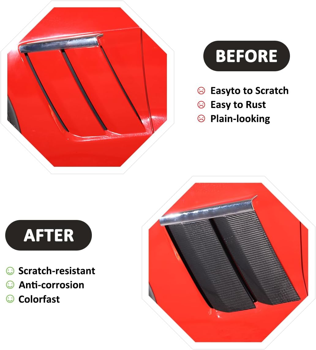 100% fibra de carbono real coche Fender lateral ventilación red de aire etiqueta para Chevrolet Corvette C6 2005-2013 puerta de coche capó flujo