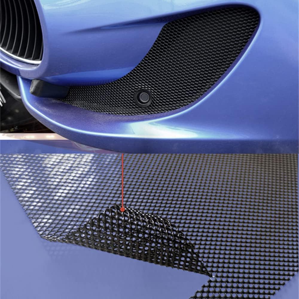 Malla universal plateada de 40 x 13 pulgadas para parrilla de automóvil, aleación de aluminio, orificio rómbico para parachoques (negro 0.079 x