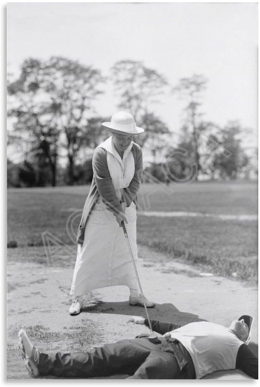 Póster vintage de golf, fotografía divertida de golf, arte en blanco y negro, póster de arte de pared de golf, pósteres e impresiones artísticas de