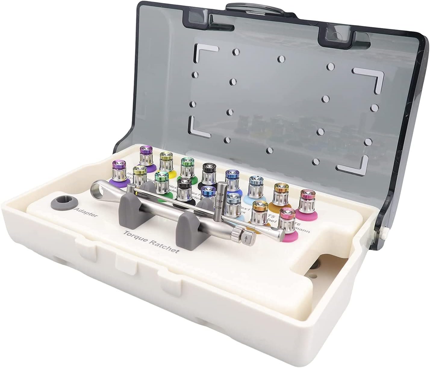Juego de herramientas de reparación universal Dental para implantes, destornilladores, kit de prótesis colorido, juego de llaves dinamométricas, 16
